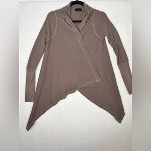 Adriano Goldschmied AG M/L Pima/Modal Brown Waffle Wrap Cardigan Lagenlook Layer